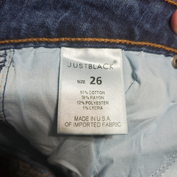 Just Black Womens Flare Jeans Hi Waist Split Openings Size 26 - Picture 8 of 9